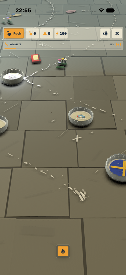 Plansza 3D z kapslem na trasie