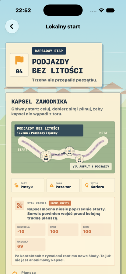 Odprawa przed wyścigiem kapsla