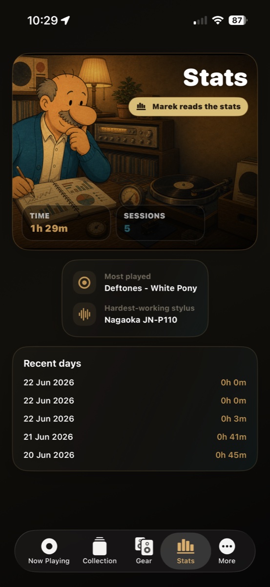 More and settings screen