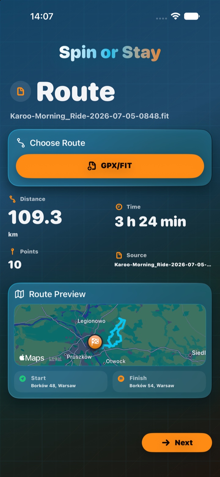GPX/FIT import and route preview